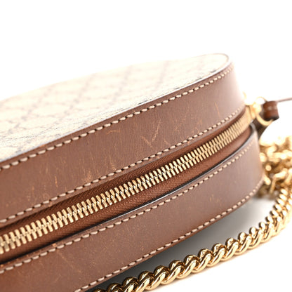 GG Supreme Monogram Cuoio Toscano Mini Chain Shoulder Bag Beige Ebony Cuir