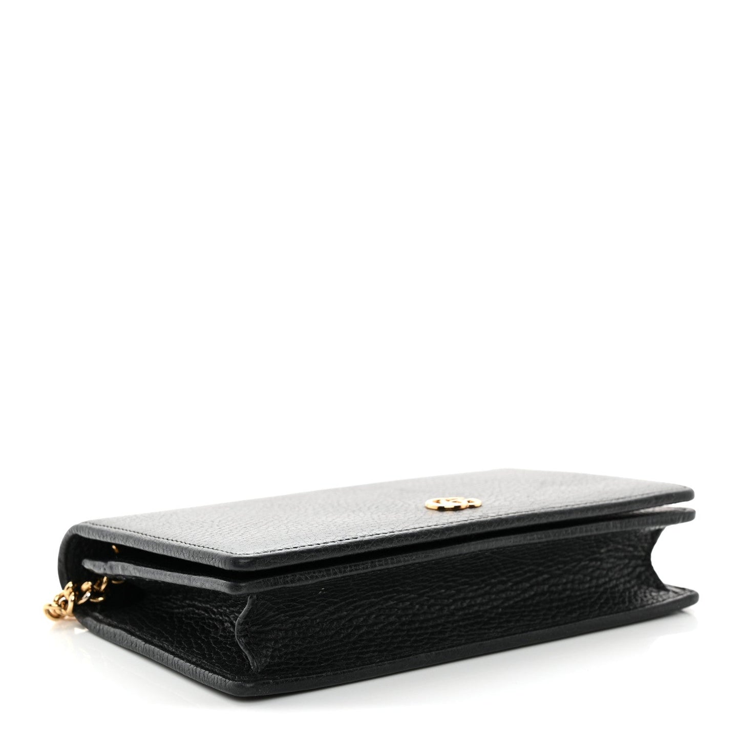Calfskin Mini GG Marmont Chain Wallet Black