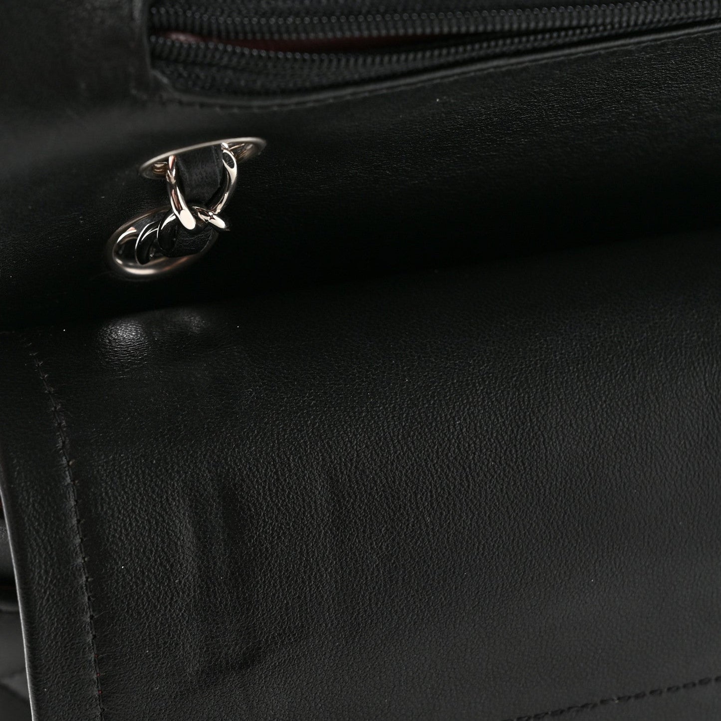 Lambskin Quilted Medium Double Flap Black