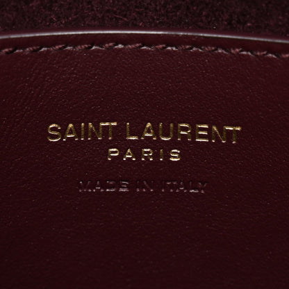 Patent Calfskin Mini Voltaire Top Handle Bag Dark Wine