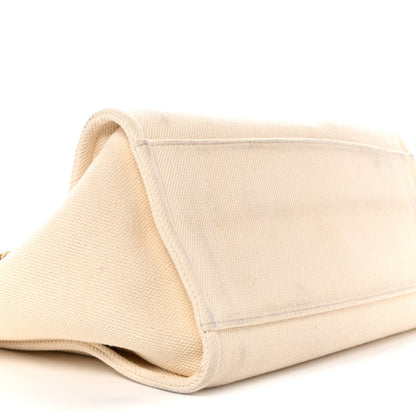 Canvas Pearl Medium Deauville Tote Ecru Beige