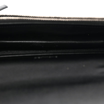 Grain De Poudre Matelasse Chevron Monogram Envelope Chain Wallet Black