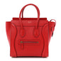 Drummed Calfskin Micro Luggage Coquelicot