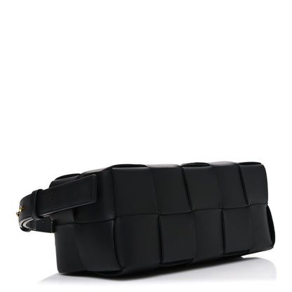 Lambskin Maxi Intrecciato Small Brick Cassette Bag Black