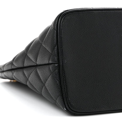 Caviar Quilted Medallion Tote Black