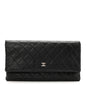 Lambskin Quilted CC Beauty Clutch Black