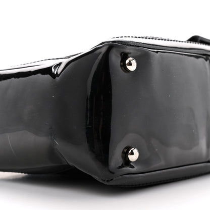 Patent Pony Hair Small Pocket Tote Black