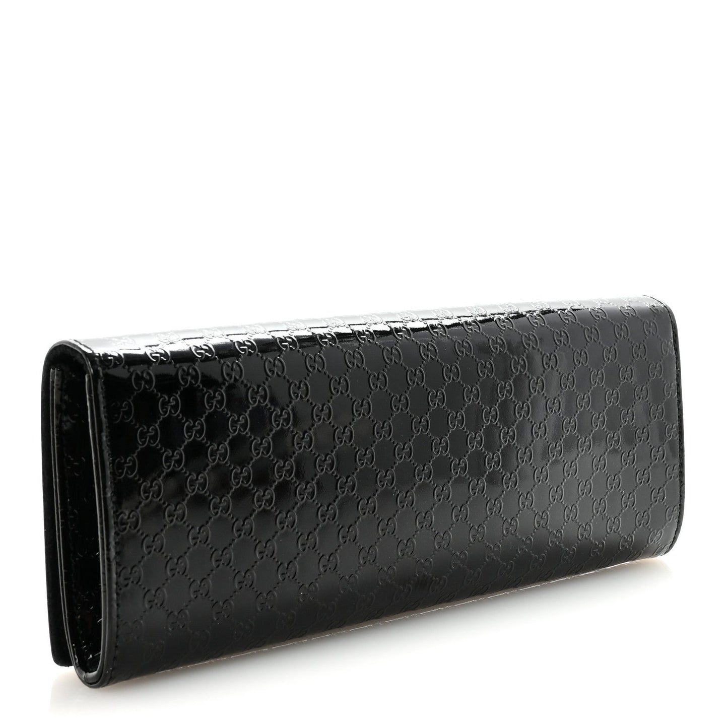 Patent Microguccissima Small Broadway Clutch Black