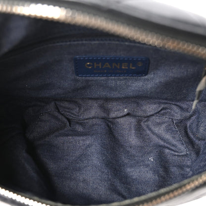 Lambskin Quilted Resin Bi-Color Waist Bag Fanny Pack Black