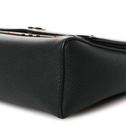 Grainy Calfskin Vintage Check Note Crossbody Bag Black