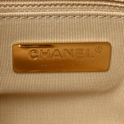 Lambskin Quilted Large Chanel 19 Flap Beige