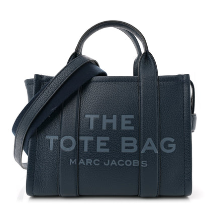 Grained Calfskin Small The Tote Bag Blue Sea