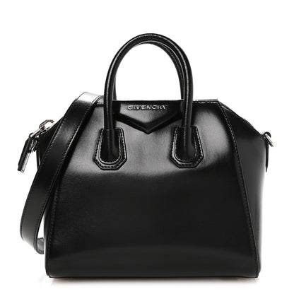 Shiny Lord Calfskin Mini Antigona Black