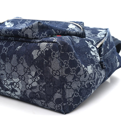Denim Monogram Camouflage Large Backpack Blue