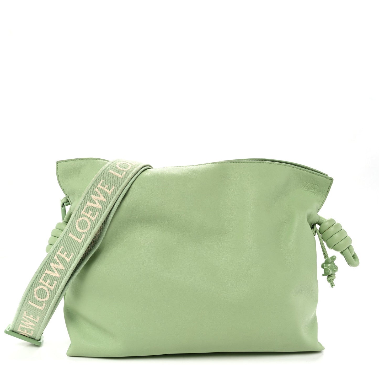 Nappa Calfskin Flamenco Knot Clutch Green