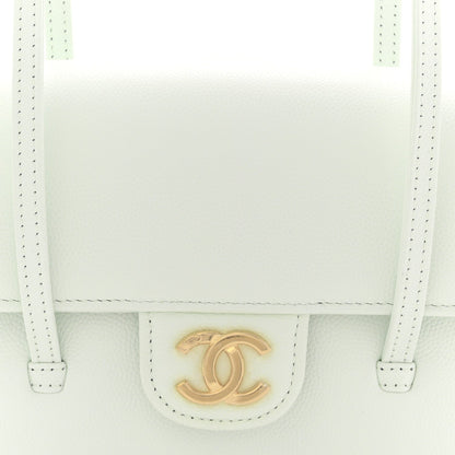 Shiny Caviar Mini Preppy Coco Shoulder Bag Light Blue