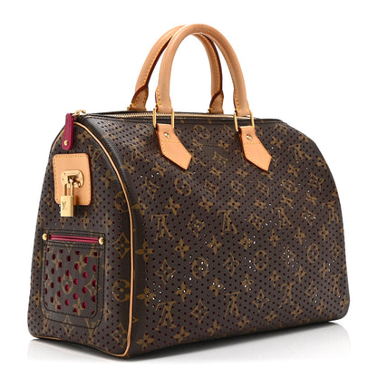 Monogram Perforated Speedy 30 Fuchsia