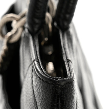 Caviar Quilted Medallion Tote Black