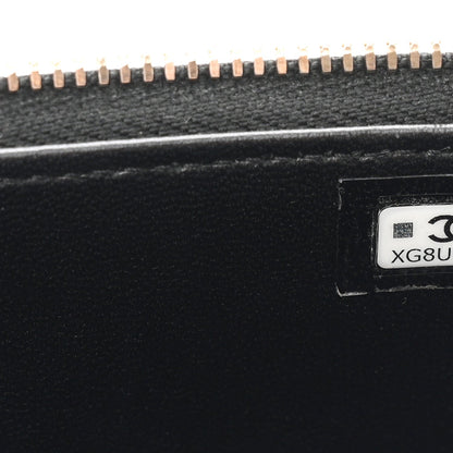 Pearly Caviar Quilted Fit For You Small Vanity Case With Chain Black