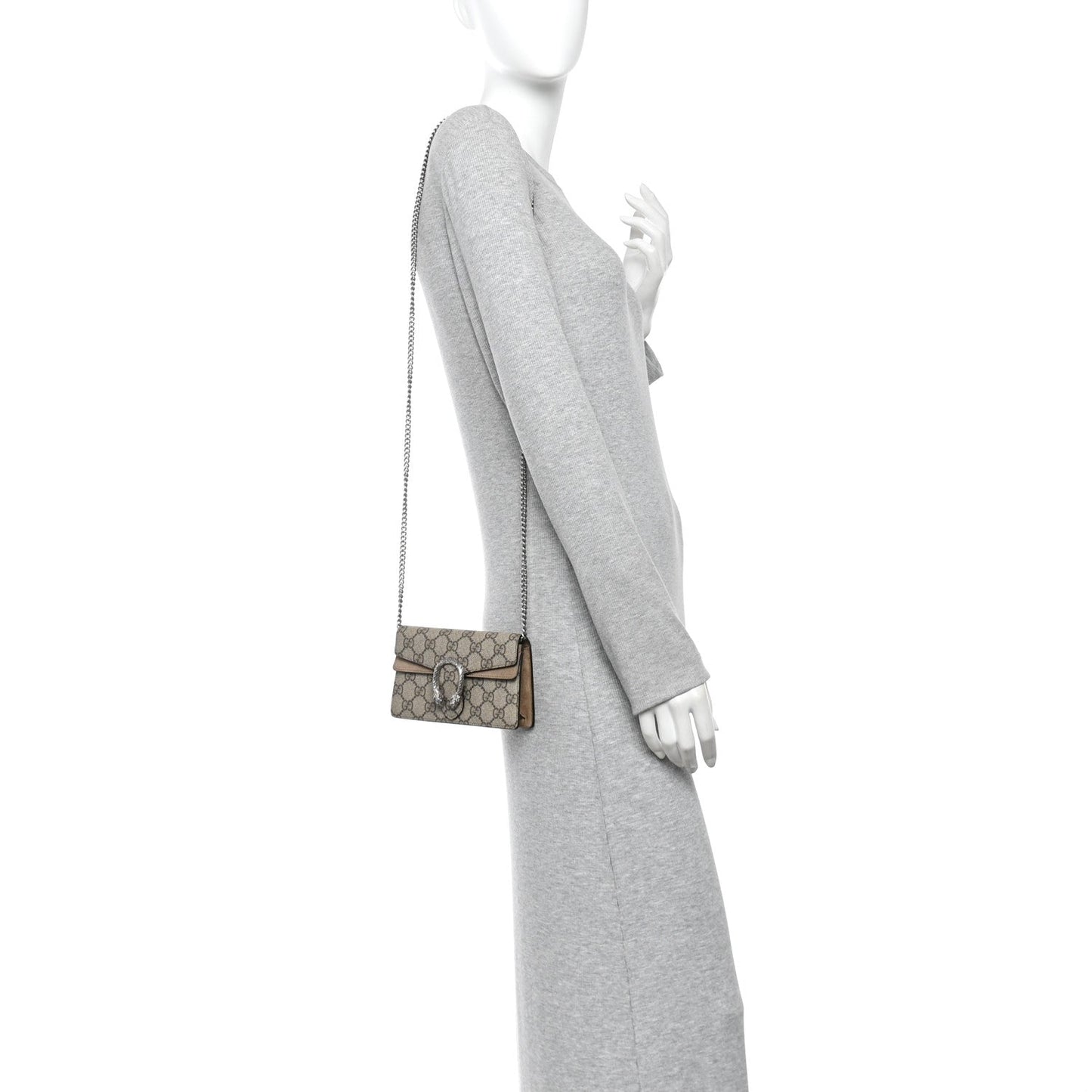 GG Supreme Monogram Super Mini Dionysus Shoulder Bag Taupe