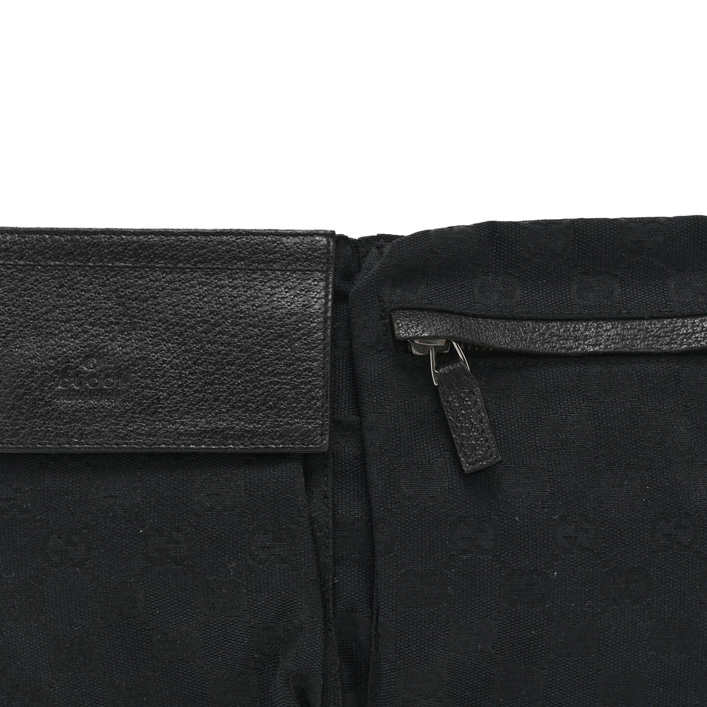 GG Monogram Double Pocket Belt Bag Black