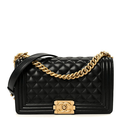 Caviar Quilted Medium Boy Flap Black