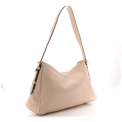 Soft Calfskin Large Aimée Shoulder Bag Travertine