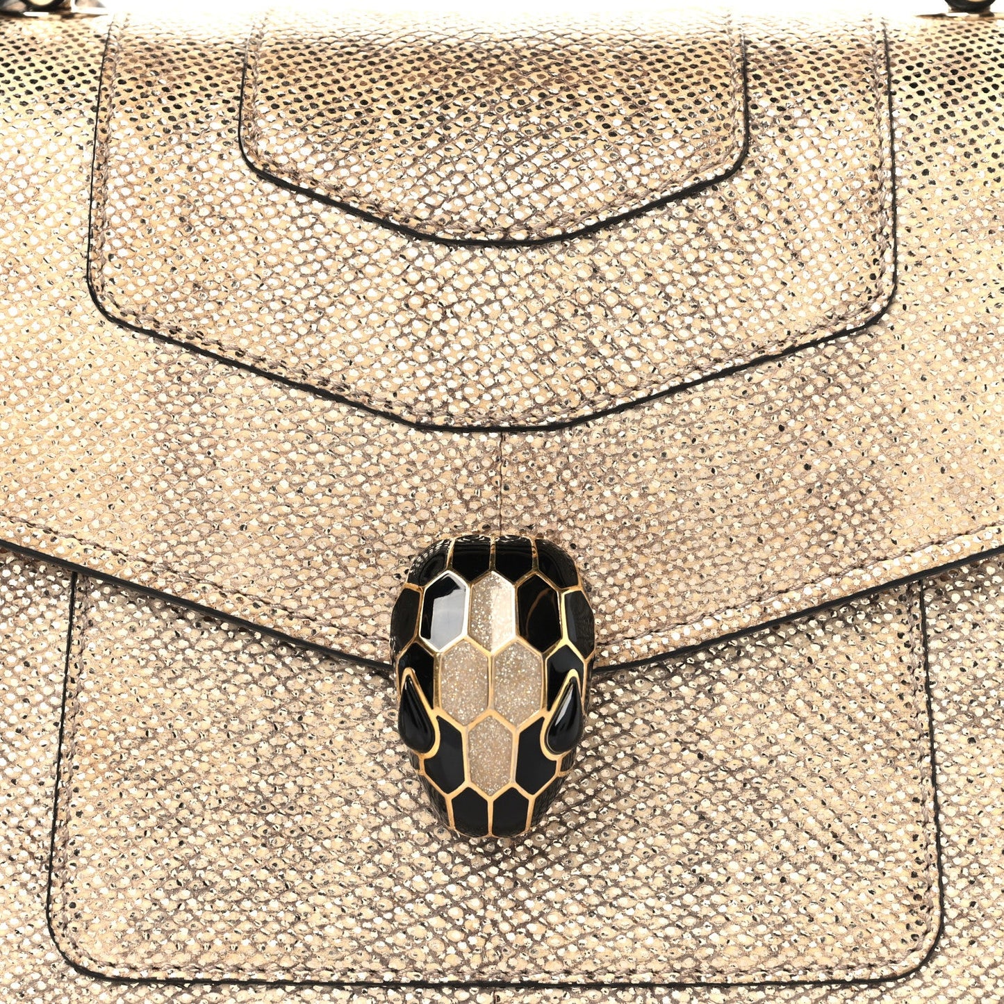 Metallic Karung Serpenti Forever Top Handle Gold
