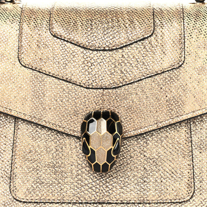Metallic Karung Serpenti Forever Top Handle Gold