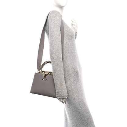 Taurillon Snakeskin Capucines BB Steeple Grey