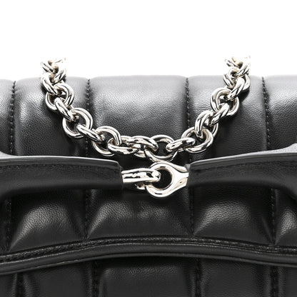 Nappa Vertical Matelasse Small Maxi Horsebit Chain Shoulder Bag Black