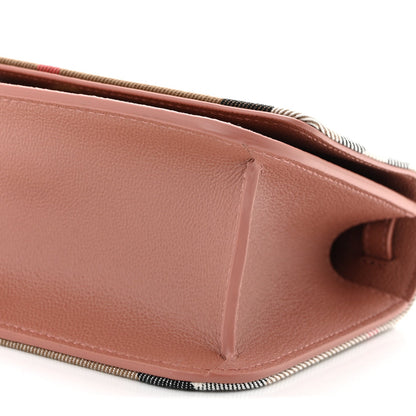 Grained Calfskin House Check Small Madison Shoulder Bag Dusty Pink