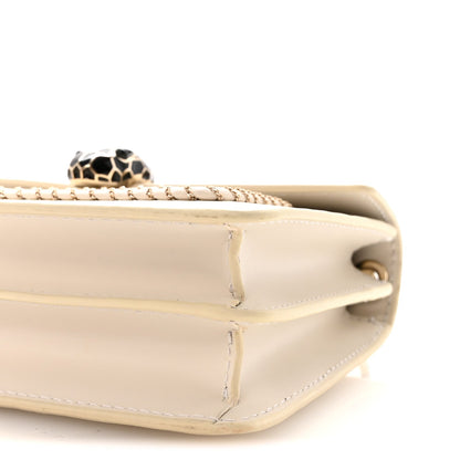 Calfskin Woven Chain Serpenti Forever Crossbody Bag White