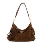 Suede Large Explore Shoulder Bag Cocoa Brown