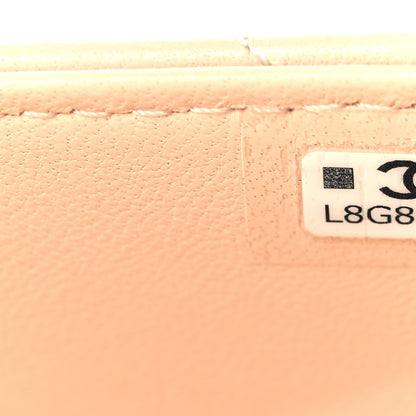 Lambskin Quilted Tab Mini Flap Beige