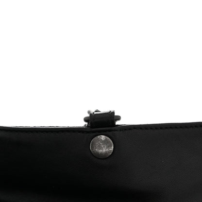 Nappa Intrecciato Flat Shoulder Bag Black