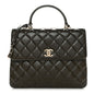 Lambskin Quilted Large Trendy CC Dual Handle Flap Bag Khaki