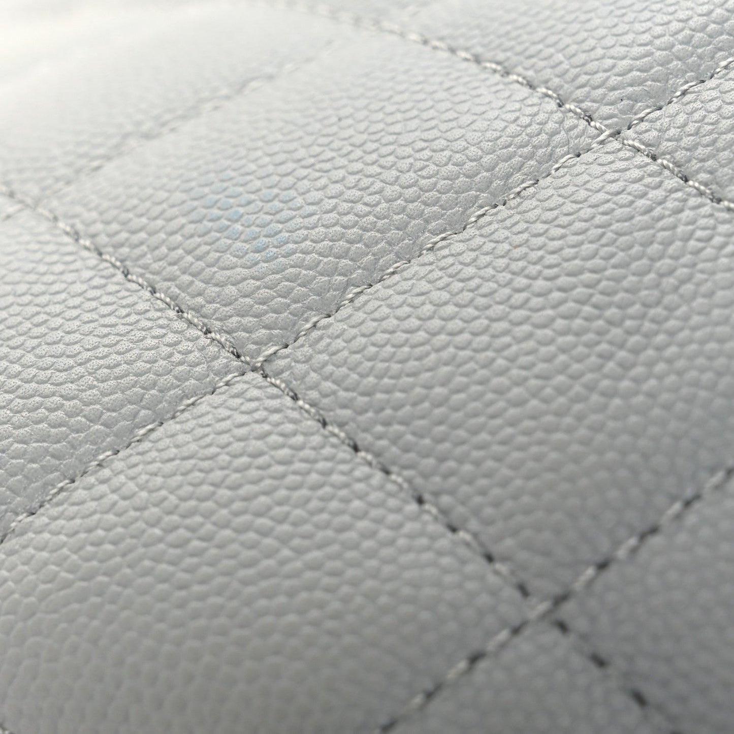 Caviar Quilted Shopping Tote Light Green