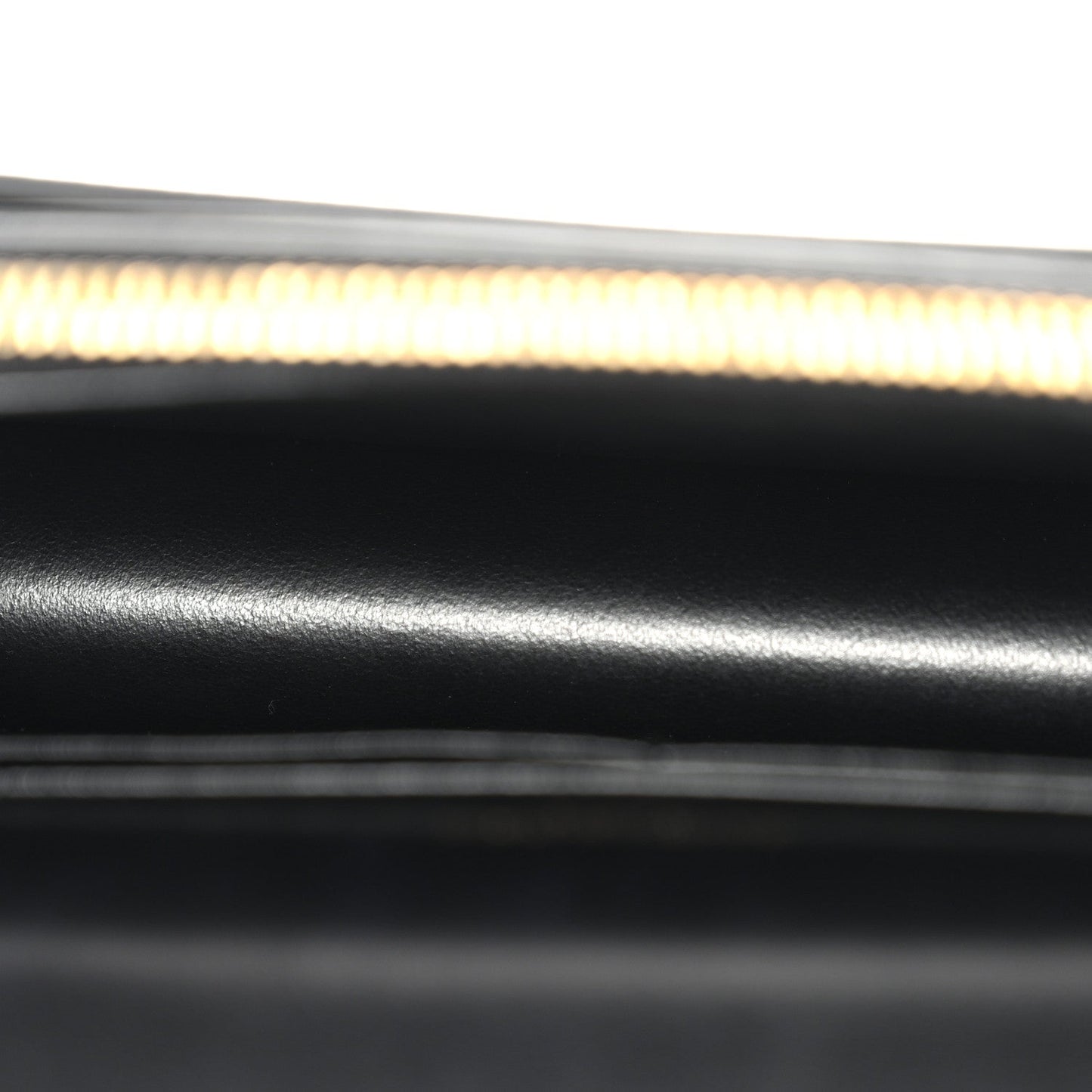 Coated Bark Calfskin Sunset Chain Wallet Black