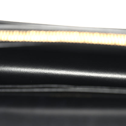 Coated Bark Calfskin Sunset Chain Wallet Black