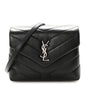 Calfskin Y Quilted Monogram Toy Loulou Crossbody Bag Black