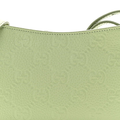 GG Grainy Calfskin Emblem Super Mini Shoulder Bag Sage Leaf