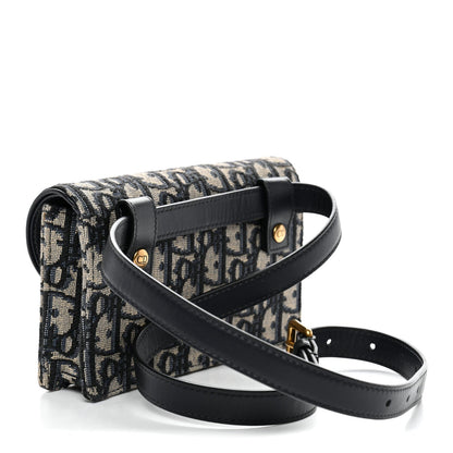 Oblique Saddle Belt Bag Blue