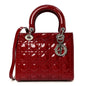 Patent Cannage Medium Lady Dior Red