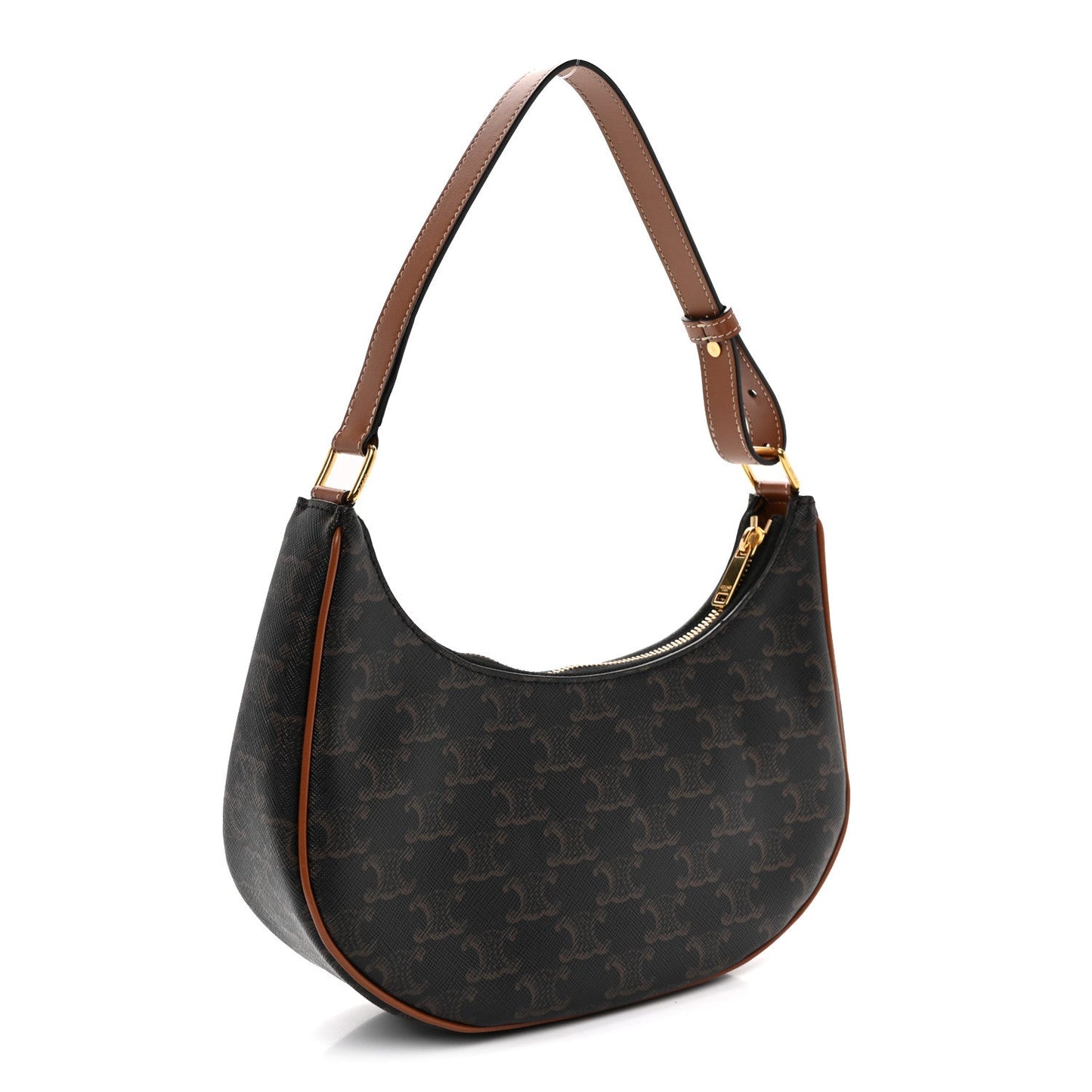Triomphe Canvas Calfskin Ava Shoulder Bag Tan