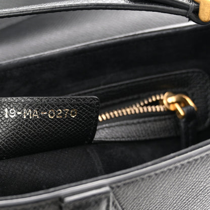 Grained Calfskin Saddle Bag Black