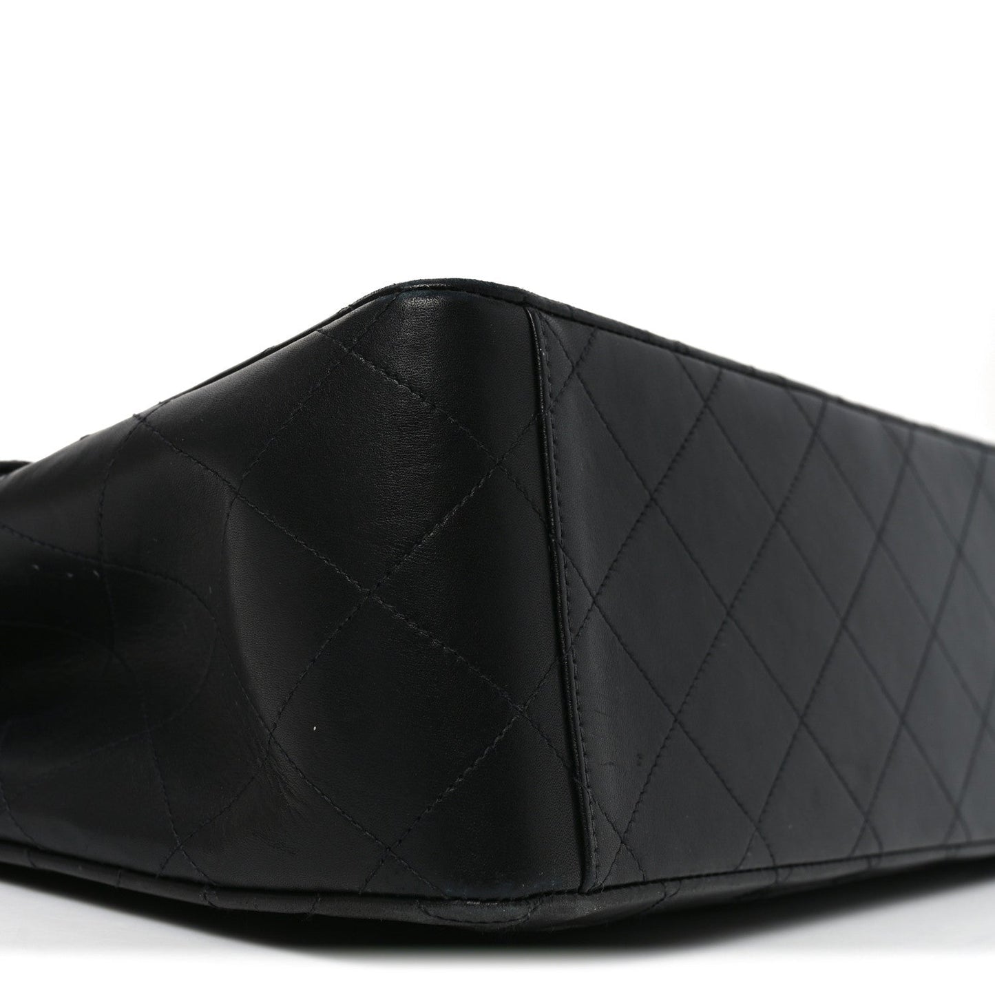 Lambskin Quilted XL Jumbo Single Flap Black
