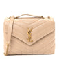 Calfskin Y Quilted Monogram Small Loulou Chain Satchel Dark Beige