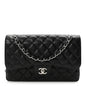 Caviar Quilted Jumbo Double Flap Black