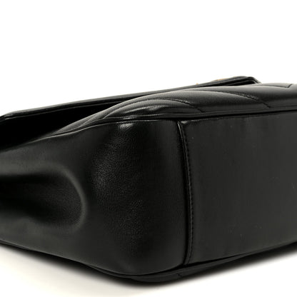 Lambskin Chevron Quilted Large Loulou Black